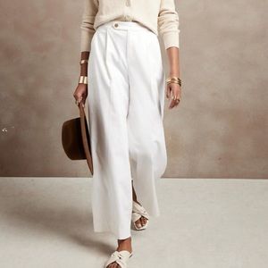 Banana Republic High-Rise Stretch Linen Blend Wide-Leg Pant